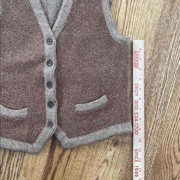 Ralph Lauren wool cashmere sweater vest size large preppy quiet luxury brown - Picture 8 of 13